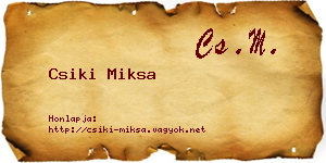 Csiki Miksa névjegykártya